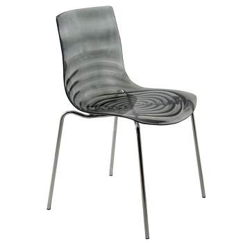 LeisureMod Astor Modern Acrylic Dining Chair With Metal Legs