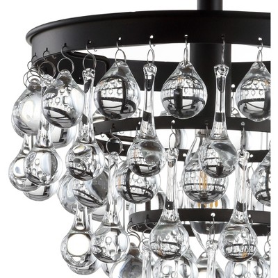 Contemporary Bronze Crystal 10" LED Flush Mount Chandelier