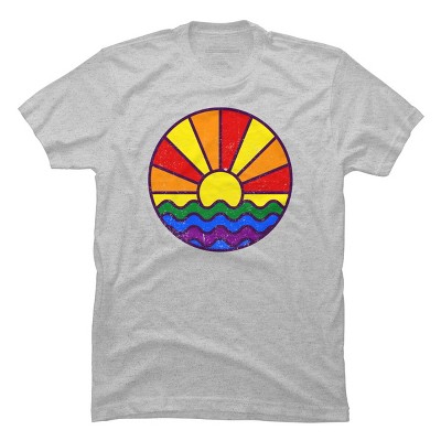 Design By Humans Summer LGBTQIA+ Pride Sunset Ocean By krobilad T-Shirt