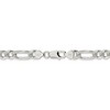 Black Bow Jewelry Men's 8mm, Sterling Silver Pave Flat Figaro Chain Necklace - 4 of 4