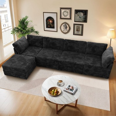 XIZZI Luxury Modular Sectional Sofa Couch, Oversized Cloud Couch for Living Room, Deep Seat Upholstered Convertible Sleeper Sofa