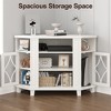 Heynemo Corner TV Stands for TVs up to 55'', Media Console Table with Adjustable Shelves, Acrylic Doors with Diamond Pattern, Entertainment Center - 3 of 4