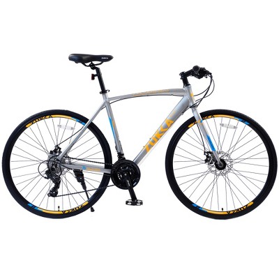RISOKEYS 700C Road Bike,3 x 8/24 Speeds Bicycle, Flat Handle Bar, Aluminium Alloy Frame, Disc Brake,Adult Bike,for Racing,Commuter