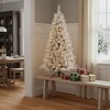 HomeRoots 4.5' White Pre Lit Full Flocked Fir Christmas Tree With Decorations - 2 of 4