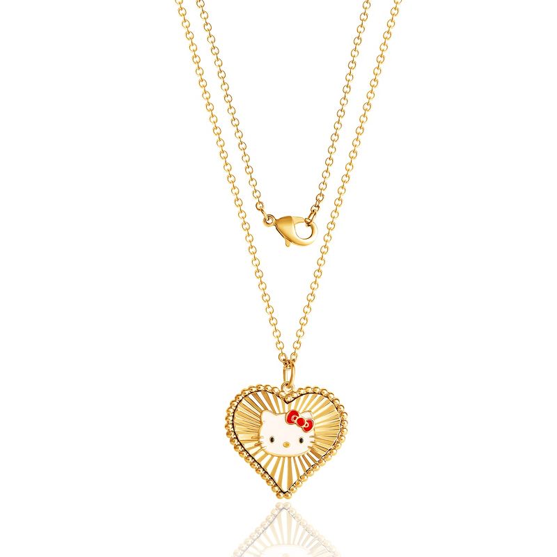 Sanrio Hello Kitty Womens Starburst Heart Necklace, 18'' - Authentic Officially Licensed, 3 of 5