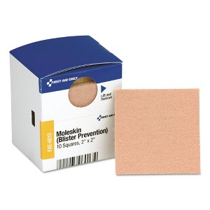 First Aid Only SmartCompliance Moleskin/Blister Protection, 2" Squares, 10/Box - 1 of 3