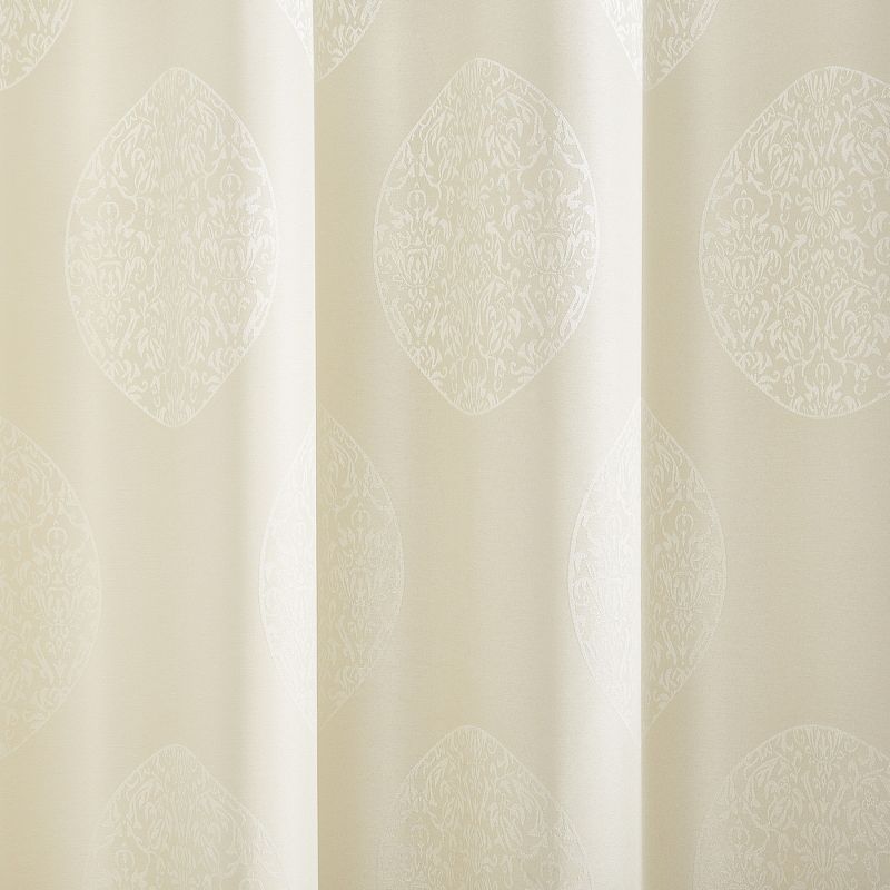 Exclusive Home Akola Medallion Linen Jacquard Grommet Top Curtain Panel Pair, 2 of 5