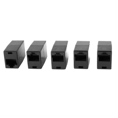 Unique Bargains Plastic Black RJ45 Ethernet Coupler 1.4" x 0.6" x 0.8" 5 Pcs