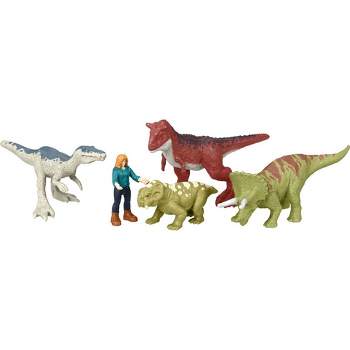 Jurassic World: Dominion Minis Carnotaurus Clash Pack of 5 Dinosaur Figure Set