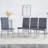 AZL1 Life Concept Accent Chairs Upholstered Dining Room Chairs Set of 4 Armless Dining Chairs with Natural Wood Legs, Gray, 16.8"*17.5"*38.2" - 2 of 4
