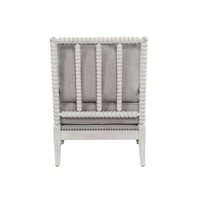 35&#34; Saraid Accent Chair Gray Linen Light Oak Finish - Acme Furniture, 5 of 6