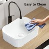 Hrinhom 15.8" W Rectangle Bathroom Sink Above Counter,Modern Stone Resin Vessel Sink Without Faucet - 3 of 4
