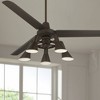 60" Casa Vieja Industrial Retro Indoor Ceiling Fan with Light LED Remote Oil Rubbed Bronze Adjustable Head for Living Room - 2 of 4