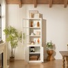 NicBex Modern Freestanding Tall Pantry Cabinet with Glass Door & Lattice Window,Storage Display Cabinets for Hallways,Living Room,Kitchen - 2 of 4