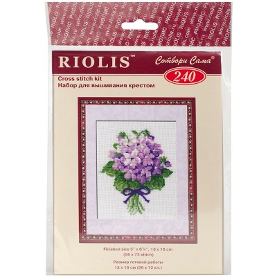 RIOLIS Counted Cross Stitch Kit 5X6.25-Violets (15 Count)