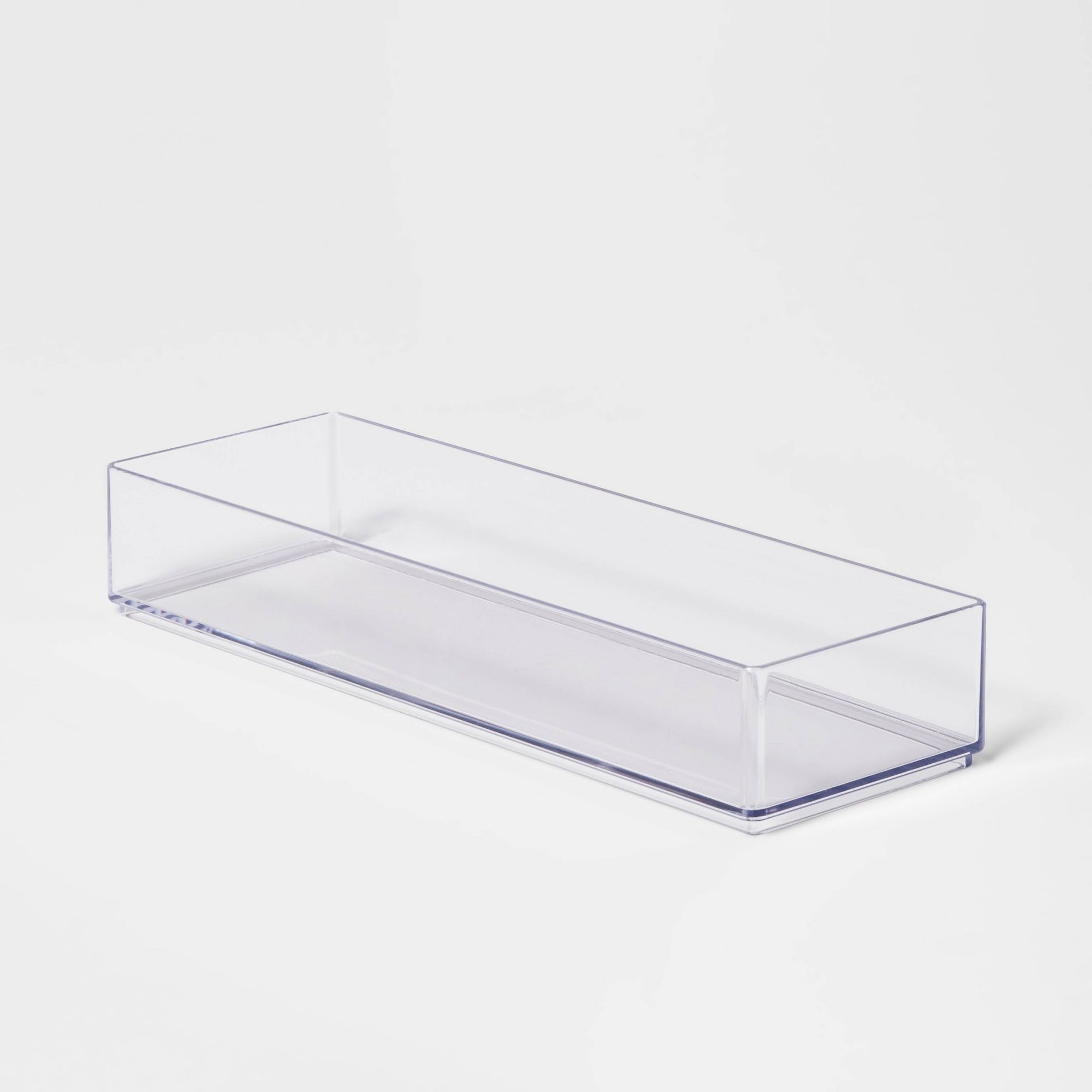 Medium 12" x 4" x 2" Plastic Organizer Tray Clear - Brightroom™: Bathroom Acrylic Organizer Bin