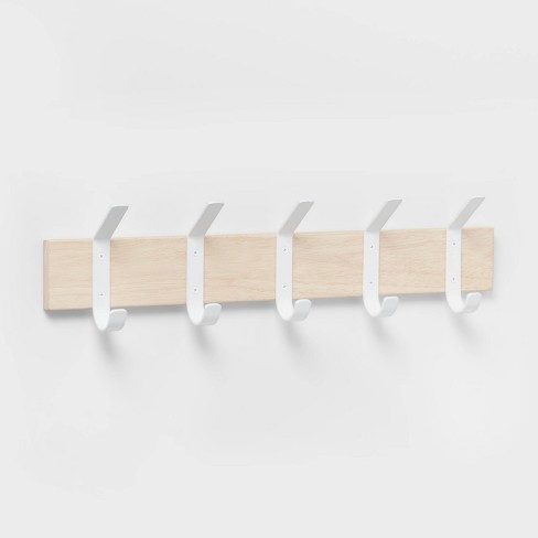 Mixed Material 5 Hooks Rail Matte White - Brightroom™