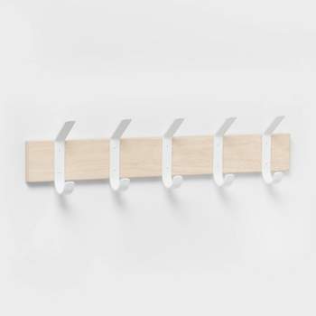 Mixed Material 5 Hooks Rail Matte White - Brightroom™