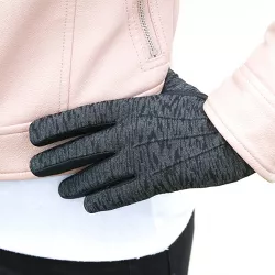 Isotoner Adult Space Dye Spandex Gloves - Black S/M