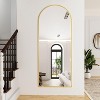 Beautyolove Arched Full Length Mirror, 71" x 30" Free Standing Floor Mirror, Modern Full Body Mirror with Stand, Gold - 2 of 4