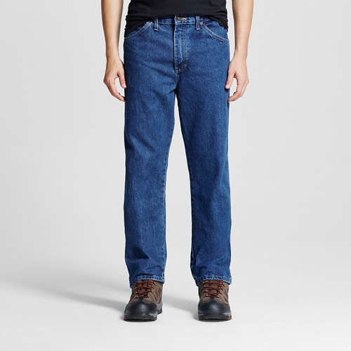 Dickies - Men's Regular Straight Fit Denim 5-Pocket JeansStone Washed 32x30, Blue