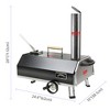 Pizza Oven Outdoor, 12inch Semi-Automatic Rotatable Pizza Ovens, Stainless Steel Pizza Oven with Built-in Thermometer Pizza Cutter (Black trapezoid) - 2 of 4