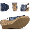 Perphy Women's Lace Platform Heel Slingback Wedges Sandals - 3 of 3