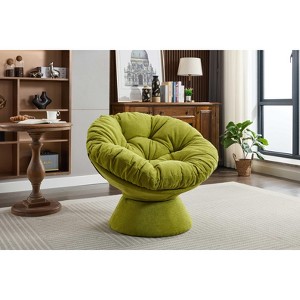 Papasan Chair w/Cushion and Frame,Oversized Comfy Chenille Upholstered Round Swivel Accent Chair for Living Room Bedroom - 1 of 4