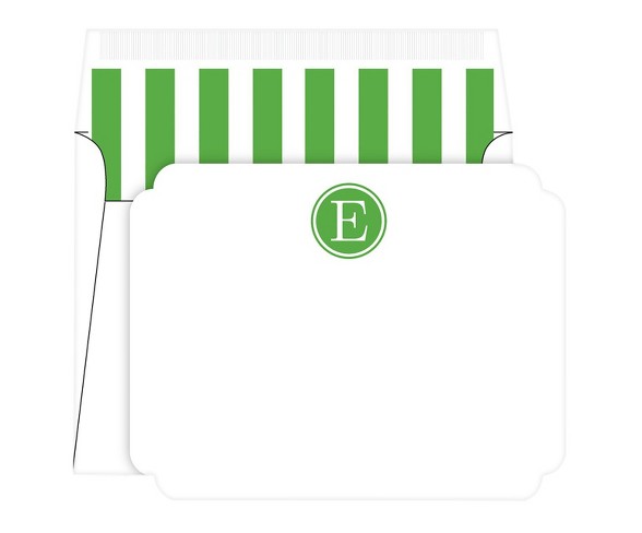 Die-Cut Social Set Preppy Stripe Monogram - E