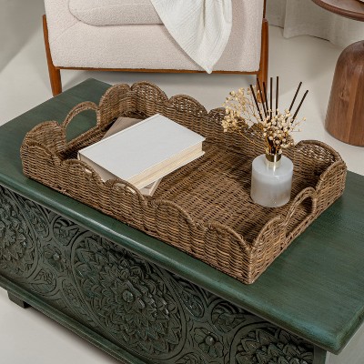 18 Natural Woven Decorative Tray - Hearth & Hand™ With Magnolia : Target