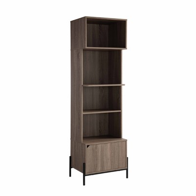 GlasFlength Decorative Storage Cabinets Bakers Rack, Kitchen Display Storage Cabinet Warm Earthy Rich cozy Dark Taupe, Brown, 22"*6"*44.75"
