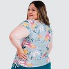 Calypsa Women's Plus Size UPF 50+ Short Sleeve Adele Swim Top - 3 of 4