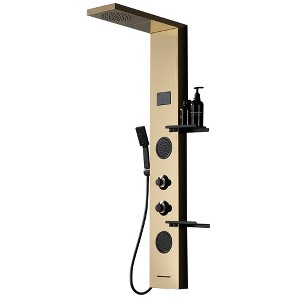 BWE 2-Jet Rainfall Shower Panel System with Rainfall Shower Head, Shelf, STub Spout and LED Light - 1 of 4