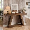 Hommoo 55-Inch Rustic Farmhouse Console Table Dark Brown - 2 of 4