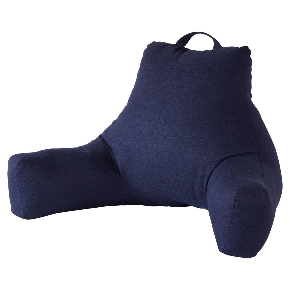 Kensington Garden Jumbo Bed Rest Pillow Cobalt: Supportive Backrest with Arms, Indoor Use, Medium Fill Density