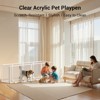 Docred Clear Acrylic Pet Playpen 25.6"H Transparent Dog Fence with Support Feet Sturdy Indoor Enclosure for Puppy Cat Rabbit Easy to Assemble - 2 of 4