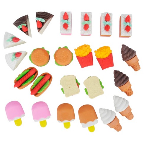 FunErasers-Food Puzzle Pencil Erasers for Kids (4 Pcs Random