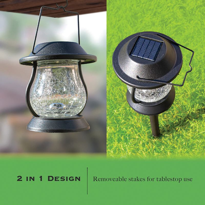 Landia Home® Barn Home Collection 10-Lumen Solar Stainless Steel Pathway Lanterns, 2 Pack, 4 of 10