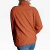 Womens Turtle Neck Sweaters Oversized Chunky Textured Pullovers Half Brioche Knit Raglan Sleeve Sweater Boyfriend Fit Texture Knit Jumpers - 2 of 4