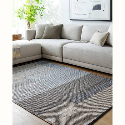 Handmade Gray Geometric Stain-Resistant Rectangular Area Rug