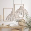 15" 1-Light Elodie Pendant Natural Rattan White - River of Goods - 2 of 4