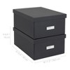 Bigso Katia Collapsible Storage Box with Lid – No-Tool Assembly – Decorative Organizer – Dark Grey - 3 of 4