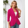 Coolmee Women's 3/4 Sleeve Open Front Blazer Suit with Ruffle Hem Casual Office Jacket - 4 of 4