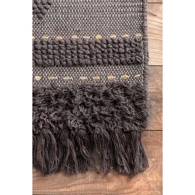High-Low Durden Geometric Gray 5' x 8' Wool Area Rug