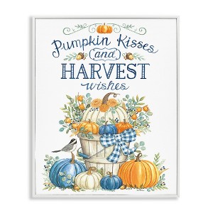 Stupell Industries Harvest Wishes Pumpkins Black Framed Giclee Art - 1 of 4