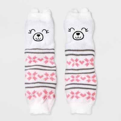 Girls' Bear Leg Warmers - Cat & Jack™ White One Size