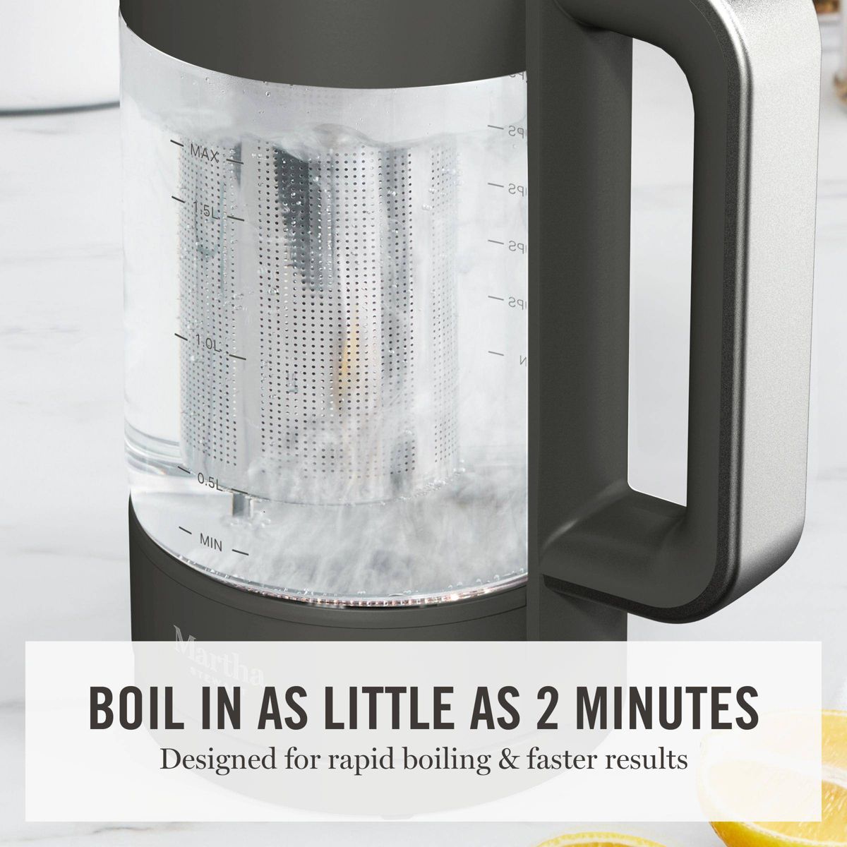 Martha Stewart 1.7L Glass Carafe Electric Kettle with Removable Tea Infuser - thumbnail 7
