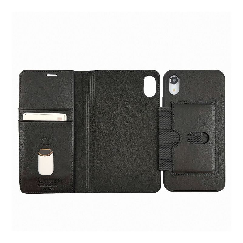 Uunique London Gunuine Leather 2-in-1 Detachable Folio Case For Apple iPhone XR - Black, 3 of 6