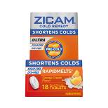Zicam Zinc Cold Remedy ULTRA RapidMelts Quick Dissolve Tablets - Orange Cream - 18ct