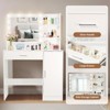 Sapphtopaz Vanity Desk with Mirror and Lights Dressing Table with Drawer, Storage Cabinet, 3 Adjustable Lighting Colors for Bedroom - 3 of 4